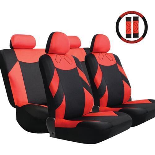 13Pcs Universal Car Seat Covers Fit Polyester 3mm Composite Sponge Car Styling Steering Wheel Cover Full Seat Cover Accessory