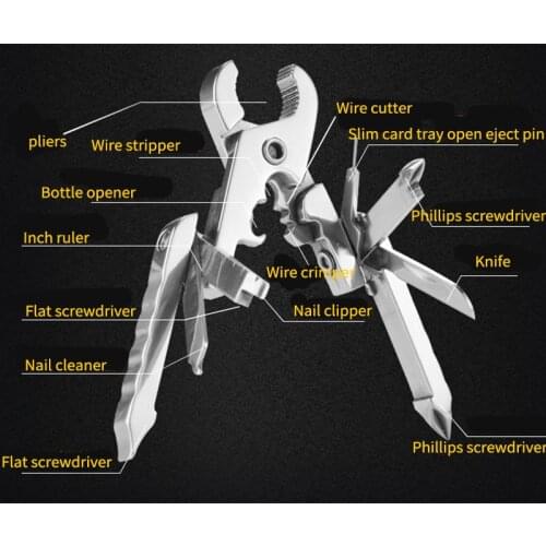 15-in-1 Screwdriver Multi-function Pliers Travel Gadget Keychain Combination EDC Tool Folding Pliers Hand Tool бокорезы