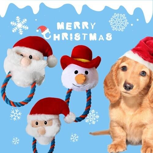 2020 Plush doll Christmas pet decorations Toys, Built-in Sounder, Funny Toys For Pets And Dog Christmas Gift For Accessories D60