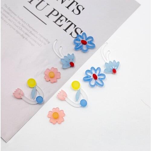 30pieces korea japan summer diy flowers stud-earring paster beads. for woman phone earring jeweley making accessories 2021new