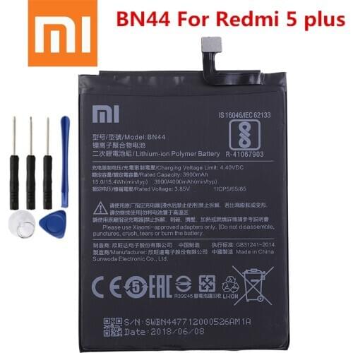 Original Replacement Battery For Xiaomi Mi Redmi 5 plus 5.99" Redrice 5 Plus BN44 Genuine Phone Battery 4000mAh