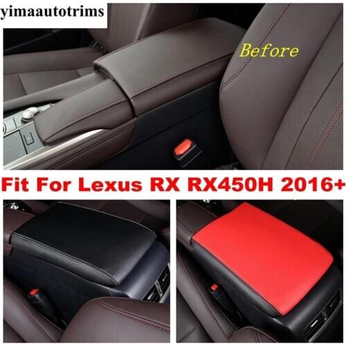 Red / Black Style Accessories Fit For Lexus RX RX450h 2016 - 2020 Auto Armrest Box Cover PU Leather Holster Pad Interior Refit