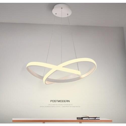 Dining Room Curged Aluminium Irregular Led Pendant Light Lustre White/Black Led Pendant Lamp Minimalism Hanging Lamp Luminarias