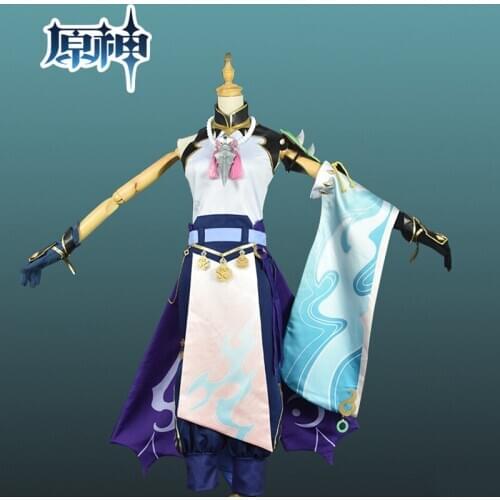 Anime Genshin Impact Xiao Game Suit Batlle Uniform Dress Cosplay Costume Any Size Full Set Halloween Women Free Shipping 2021New