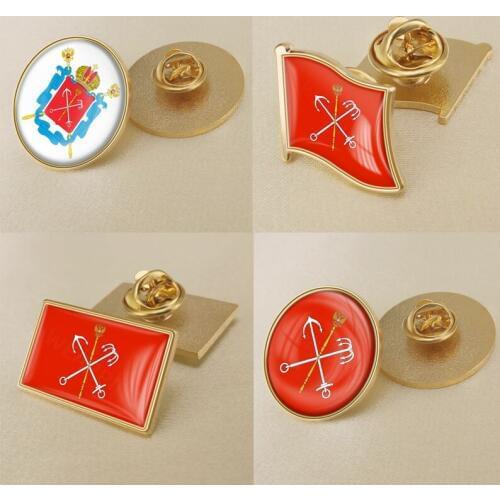 Coat of arms of Saint Petersburg Flag Lapel Pins/Broochs/Badges
