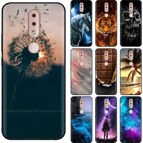 For Nokia 4.2 Case 5.71" Silicon TPU Soft touch Phone Cover For Nokia4.2 Case Back Black Funda Flower Pattern Cartoon Ainimals