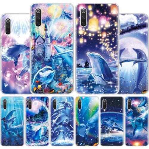 Sea Animal Cute Dolphin Cover Phone Case For Xiaomi Redmi Note 10 9 9S 8T 8 7 6 5 9A 6A 7A 8A 9C K20 S2 Pro Luxury Soft Coque
