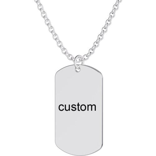 Customised Blank Metal Stainless Steel Engraved Sublimation Luxury Army Military Custom Dogtags Necklace