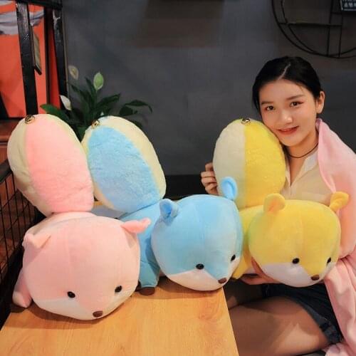 30cm-60cm Cute Big Tail Bells Squirrel Plush Toy Raccoon Soft Stuffed Cartoon Animal Doll Birthday Gift For Girls Pillow Blanket