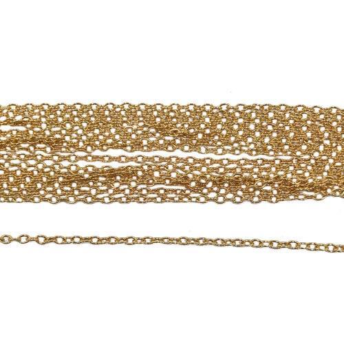 KC Gold Color 100m 2mm 2.5mm 3mm O Cross Cable Chains Link Chain Findings for Jewelry Making CBC-05