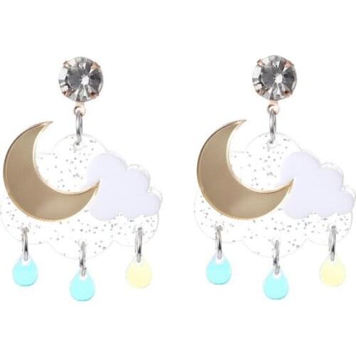 Classical Cloud raindrops Fashion Acrylic Creative design ins Earrings Party Accessory