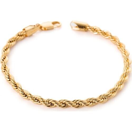 Classic Fashion Hot Sale Couple Twisted Twist Bracelet Plated Fill Gold bracelet wedding jewelry
