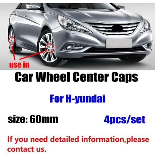 4pcs/lot 60mm Car Wheel Center Hub Caps Car Wheel Rim Hubcap Badge Covers For Hyundai Santa Fe Sonata Solaris Azera Creta I30
