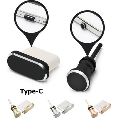 10set Aluminium Type C Dust Plug USB-C Jack Phone Charger Port Accessories for Xiaomi A1 5X Huawei P10 P20 P30 Samsung S8 S9 S10