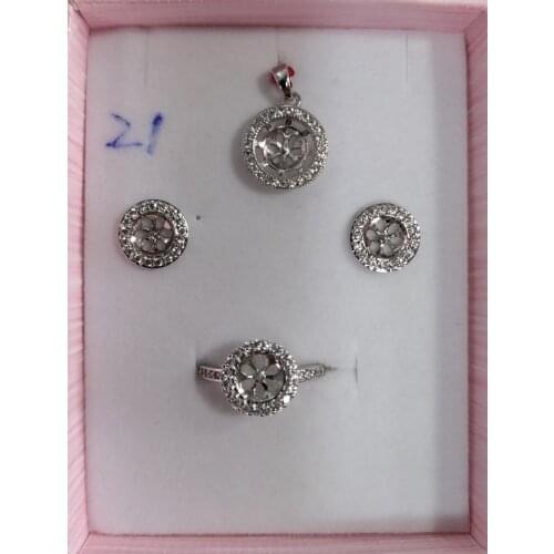 DIY Pendant Ring and Earrings Jewelry Set Base Mountings Settings Findings Jewelry Settings Parts for Pearls Beads Stones