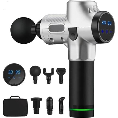 New LCD Display Massage Gun Rechargeable Deep Tissue Percussion Muscle Massager for Pain Relief Handheld Electric Body Massager