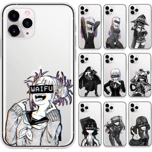Cute Anime Waifu Girls Clear Phone Cases for IPhone 12 Mini Pro 7 8 Plus 11 Pro X XS MAX XR Soft TPU Cover Coque Concha Fundas