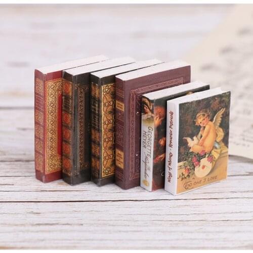 6Pcs/set 1/12 Miniature Scene Model Dollhouse Accessories Mini Book Paper Notebook Children Toys Birthday Gifts Accessories