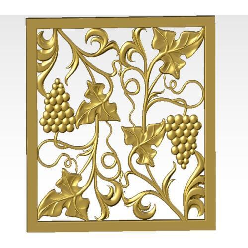 Grape vine frame-3D model for cnc 3D carved figure sculpture machine in STL file 3D furniture decoration Decor