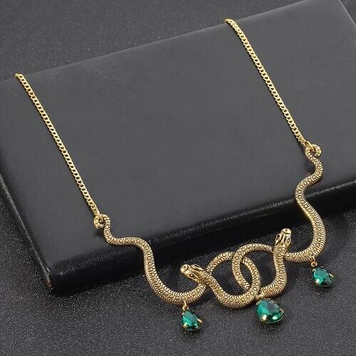 Fashion Fine Jewelry Copper Alloy Double Snake Chokers Necklaces & Pendant For Women