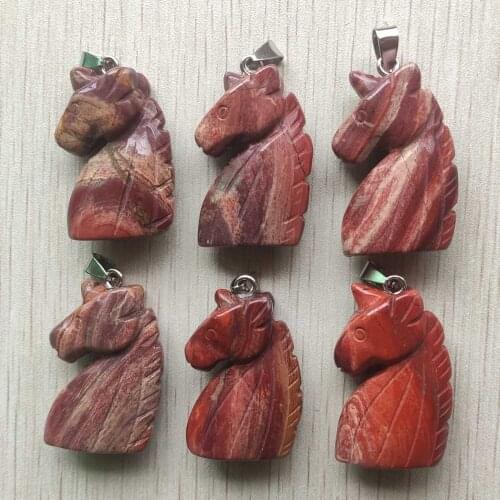 Fashion natural rainbow stone carved unicorn shape pendants for necklace jewelry making 6pcs/lot Wholesale Free shipping
