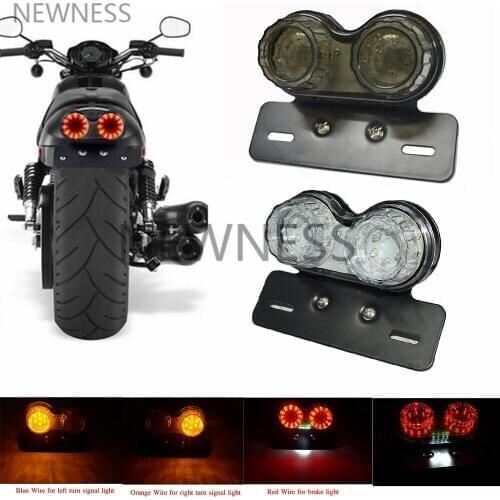 Motorcycle Dual LED Tail Light Integrated Light Turn Signal Brake Light Rear Driving Lamp For Cafe Racer Modified Taillight