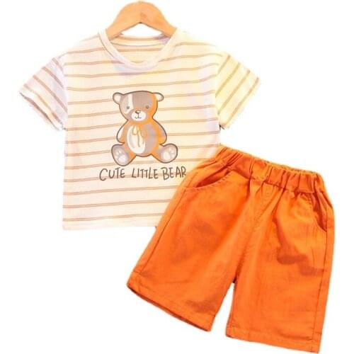 New Summer Newborn Baby Girl Clothes Children Boys Cartoon Casual T-Shirt Shorts 2Pcs/Set Toddler Sports Costume Kids Tracksuits