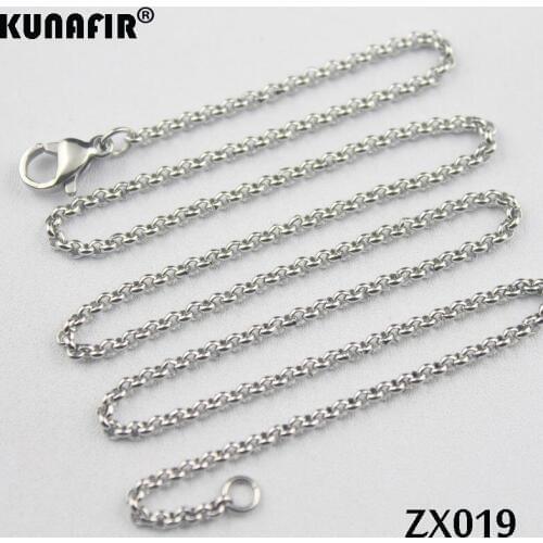 14 - 38Inch - 2mm stainless steel necklace round rolo link chains women fashion jewelry 10pcs-500pcs ZX019