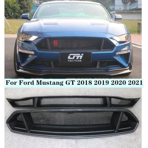 NEW High Quality 2 pieces/1Set ABS primer & Carbon fiber Mesh Grille Trim Racing Grills For Ford Mustang GT 2018 2019 2020 2021