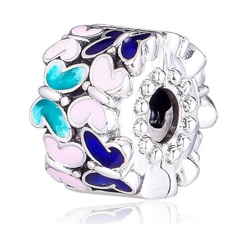 Silver Beads For Jewelry Making Butterfly Arrangement Clip Charm Sterling Silver Jewelry Woman DIY Beads Free Shipping