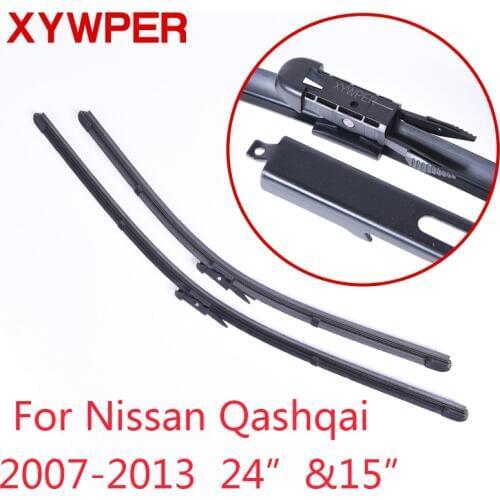 XYWPER Wiper Blades forNissan Qashqai2007 2008 2009 2010 2011 2012 2013 24"&15"Car Accessories Soft Rubber Car Windscreen Wipers