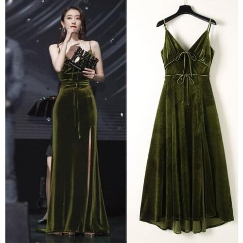 Dark Green Homecoming Dresses Velvet Backless Sexy Dress Wedding Evening Dresses Dance Queen Dress Return to Home Dresses 2021