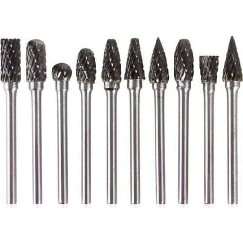 M3GA Hard Alloy Metal Material 10 Pcs Carbide Rotary File Tungsten Steel Grinding Head Woodworking Wood Carving Tools