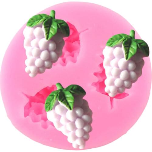 Grape Silicone Mold Cupcake Topper Fondant Cake Decorating Tools Chocolate Gumpaste Molds Candy Clay Mould Ploymer Moulds