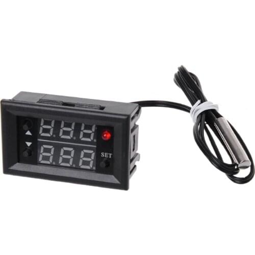 W2810 DC12V 20A Digital Thermostat Temperature Controller Red Display with Probe