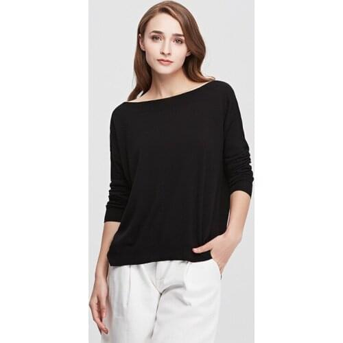New Arrvials Round Neck Womens Sweater Loose Long-sleeved Solid Color Blouse Pullover Sweater Women Dropshipping