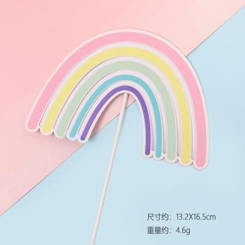 1PC Candy Color Rainbow Cake Toppers Cloud Balloon Cake Flags Decor Kids Children Birthday Party Cupcake Topper Wedding Party