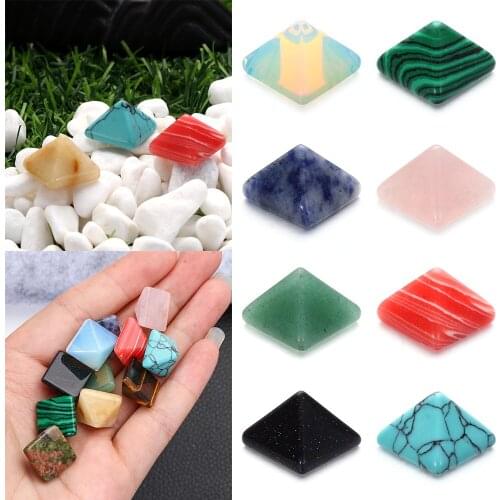 1Pcs Pyramid Gemstone Natural Stone Crystal Quartz Healing Crystal Chakra Point Polished Healing Stone Home Office Decor Crafts