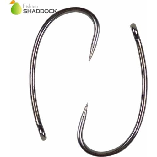 180pcs 8245 Barbless Carp Fishing Hooks Black No Barb Circle Curve Shank Carp Hair Rigs Fishing Hook Size 2 4 6 8 10