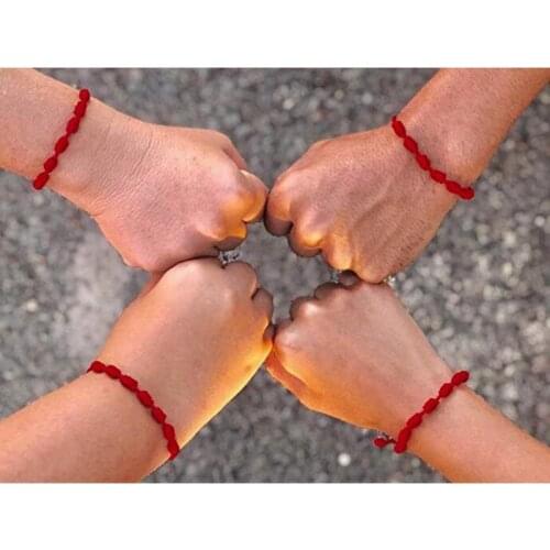 2Pcs 7 Knots Red String Bracelet With Wish Card For Good Luck Amulet Success and Prosperity Friendship Bracelets Kit