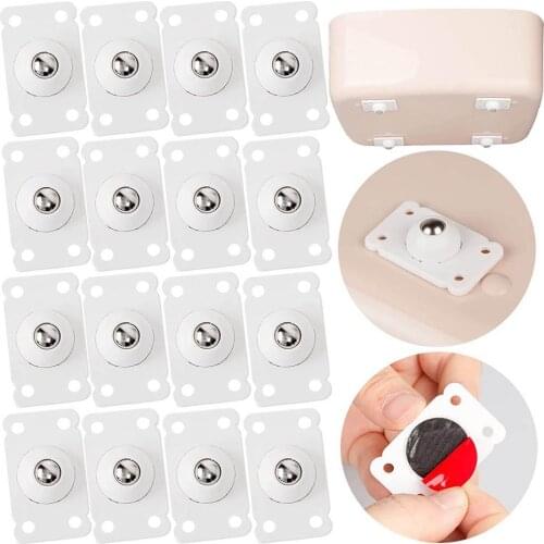 4pcs/setAdhesive Casters 4 Universal Pulleys Sticky Wheels Furniture Storage Box Roller Self Casters Pulley 360 Degree Rotation