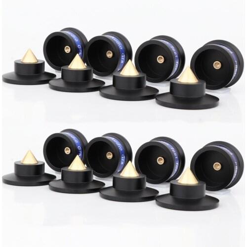 4Pcs Preffair Aluminium Black Shockproof Spike Pad Isolation Stand HiFi Amplifiers