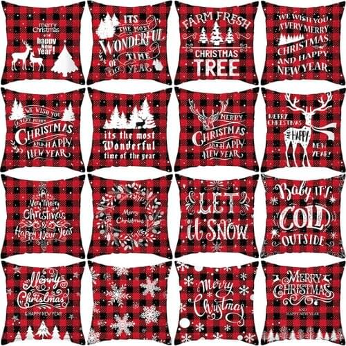 45x45cm Merry Christmas Decor For Home Santa Claus Elk Pillowcase Christmas Ornament 2020 Xmas Gift Happy New Year 2021