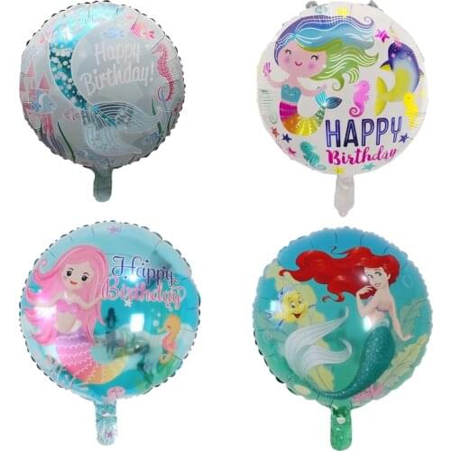 50pcs 18inch Mermaid Theme Party Foil Balloons girl Kids Birthday Party wedding Decorations Baby Shower globos Supplies