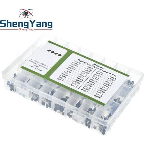 840pcs/set 24Values TO-92 Transistor Assortment Kit BC327 BC337 BC547 transistor 2N2222 3904 3906 C945 PNP/NPN transistors pack