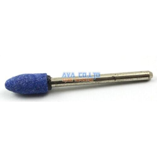 20 Pieces 6x13mm Bullet Mounted Point Blue Aluminum Oxide Abrasive Grinding Stone Bit 3mm Shank