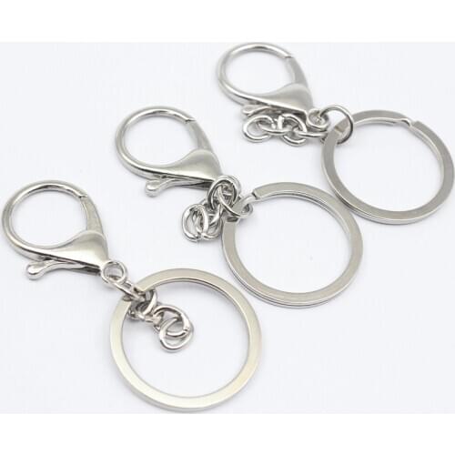 5pcs/Lot Silver Plated Metal Blank Keyring Keychain Split Ring Keyfob Key Holder Rings Women Men DIY Key Chains Accessories