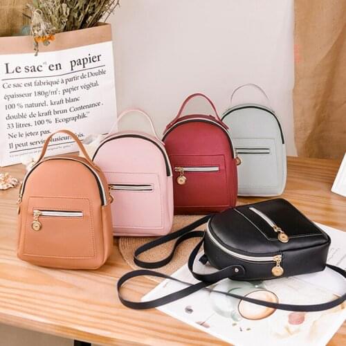 Brand Designer Fashion Women Backpack Mini Soft Touch Multi-Function Small Backpack Female Ladies Shoulder Bag Girl Purse Black