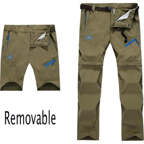 M-7XL 2018 New Summer Outdoor Waterproof Removable Trousers Camping Trekking Quick Dry Breathable Light Sport Hiking Pant