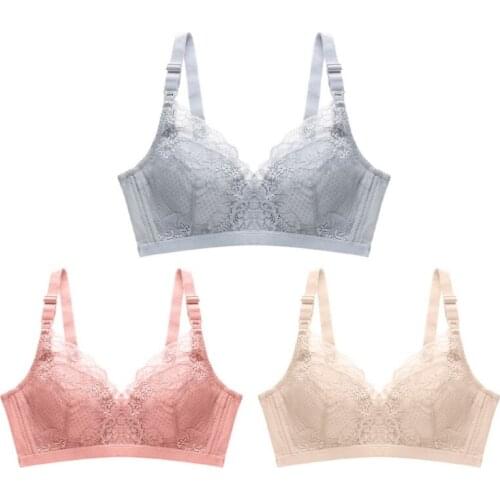 Summer Women Thin Lace Air Permeability Large Size Breast-feeding Bra Cotton Front Opening Button Pregnant Underwear